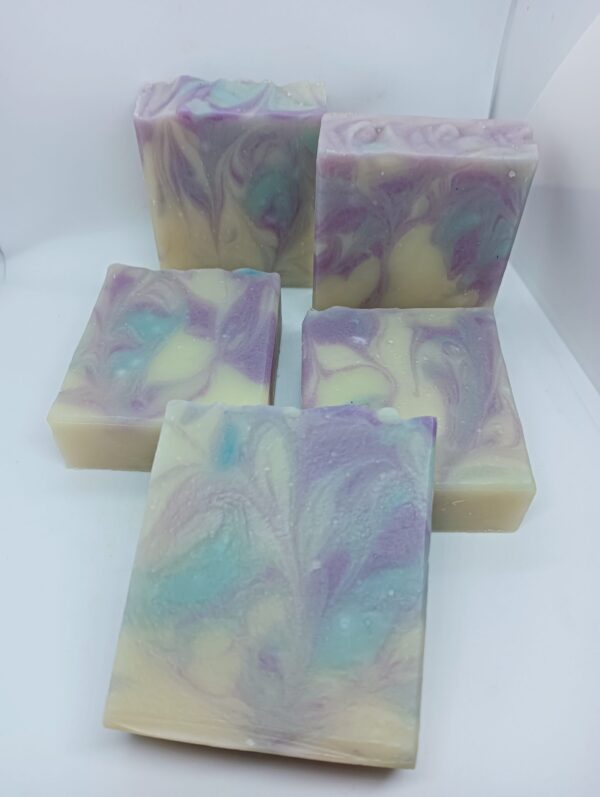 blue pea flower handmade soap